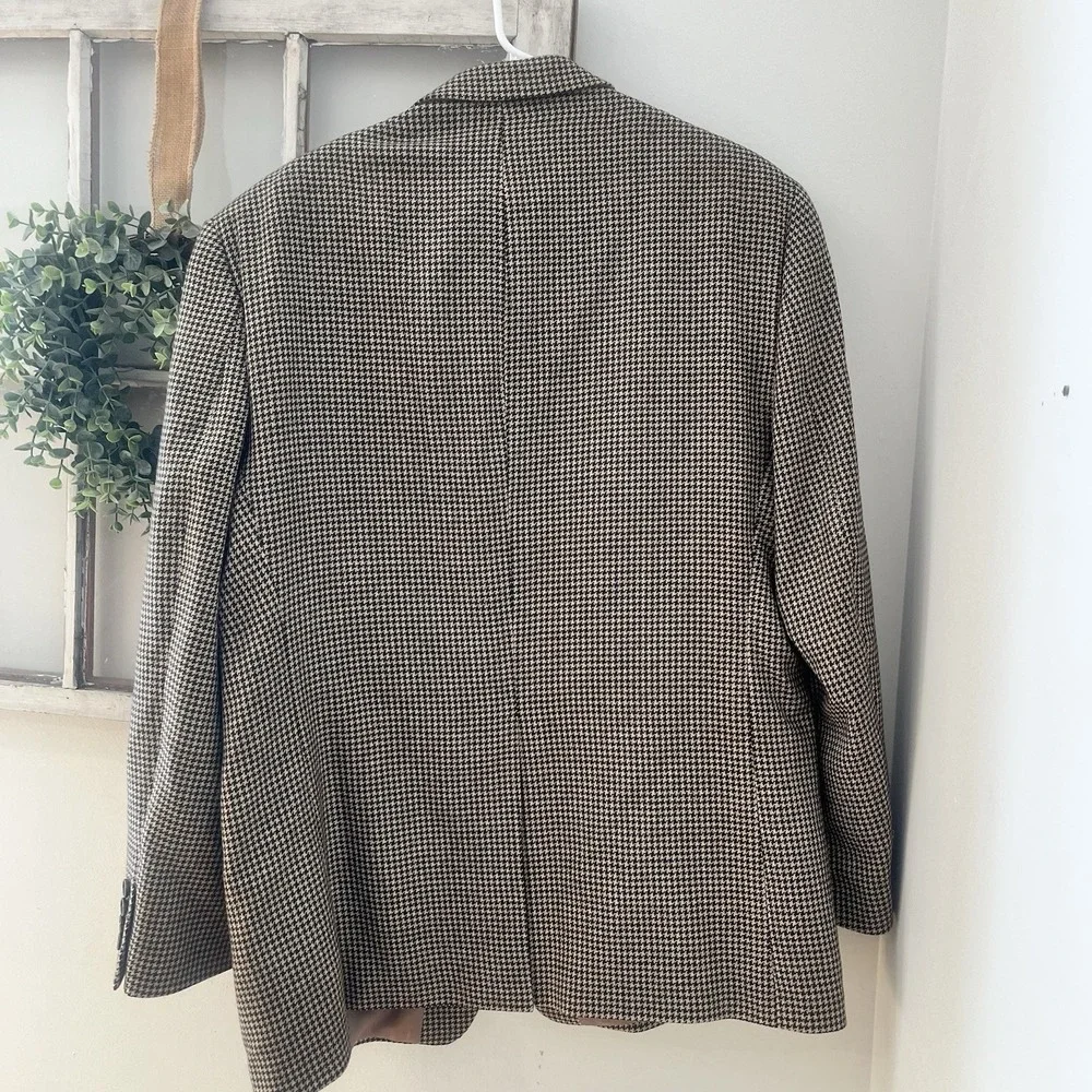 Ralph Lauren Blazer Sport Coat Wool Houndstooth Windowpane Suit Jacket 44R
